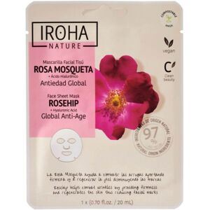 Iroha Masque visage tissu anti-âge Rose Musquée Iroha