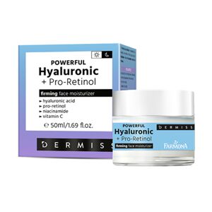 Dermiss Crème hydratante avec acide hyaluronique et pro-rétinol, 50 ml