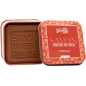 La Savonnerie de Nyons Savon a l'Argile Rouge et Boite Metal Demaquillant & Nettoyant