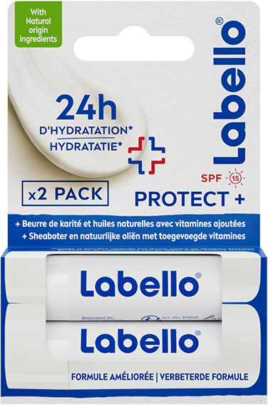 Labello Stick Soin des Lèvres Hydratant Protect+ Lot de 2 x 4,8g