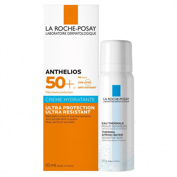 La Roche Posay Anthelios Crème Solaire Visage Hydratante SPF50+ 50ml + Eau Thermale 50ml Offerte