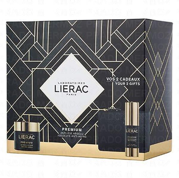 Lierac Premium Coffret Crème Soyeuse 50ml + Crème Regard 15ml + Pochette Cuir Offerte