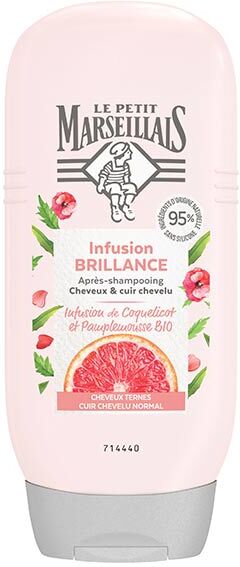 Le Petit Marseillais Après-Shampooing Infusion Brillance Coquelicot et Pamplemousse Bio 200ml