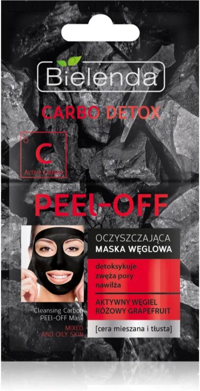 Bielenda Carbo Detox Active Carbon masque peel-off visage au charbon actif pour peaux grasses et mixtes 2 x 6 g