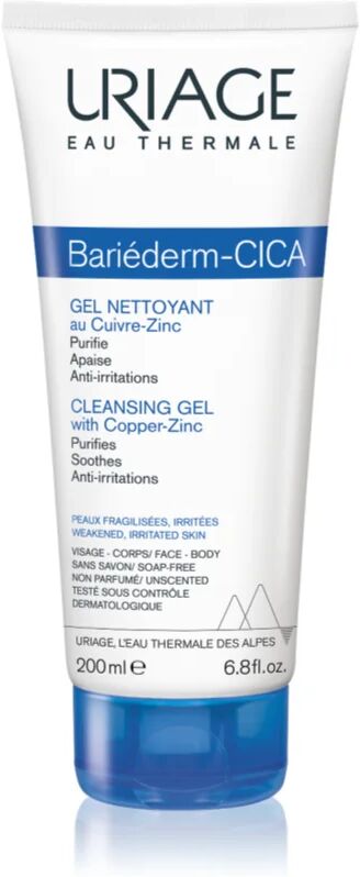 Uriage Bariéderm Cleansing Cica-Gel with Cu-Zn Soothing Cleansing Gel on Cracked Skin 200 ml