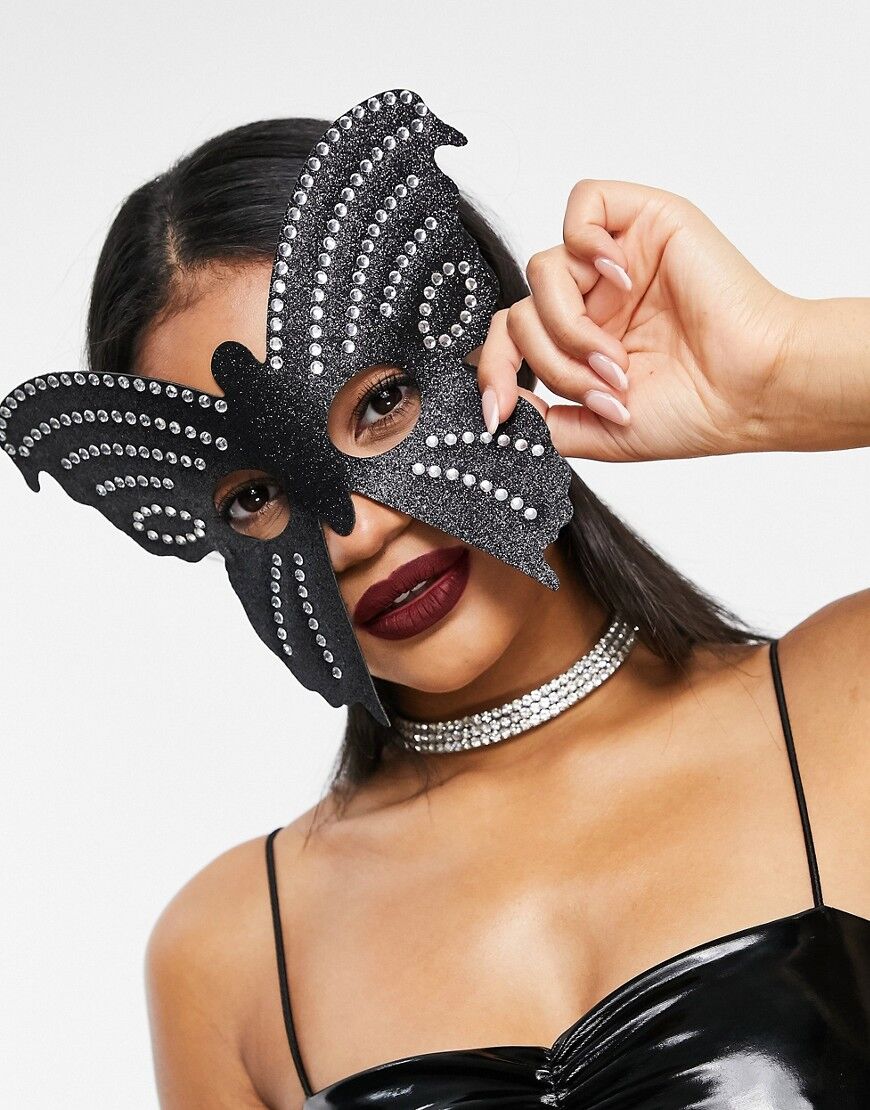 ASOS DESIGN Halloween butterfly mask-Black  - Size: No Size