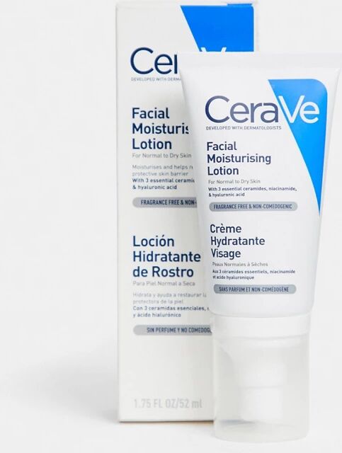 CeraVe PM lightweight hydrating facial moisturising lotion for normal to dry skin 52ml-No colour  - Size: No Size