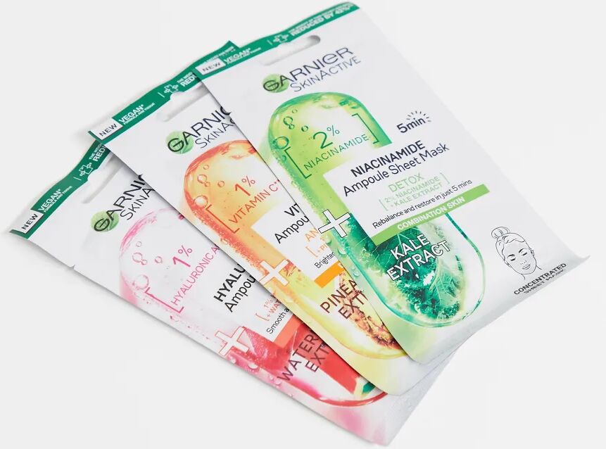 Garnier SkinActive Ampoule Sheet Mask Set of 3-No colour  - Size: No Size