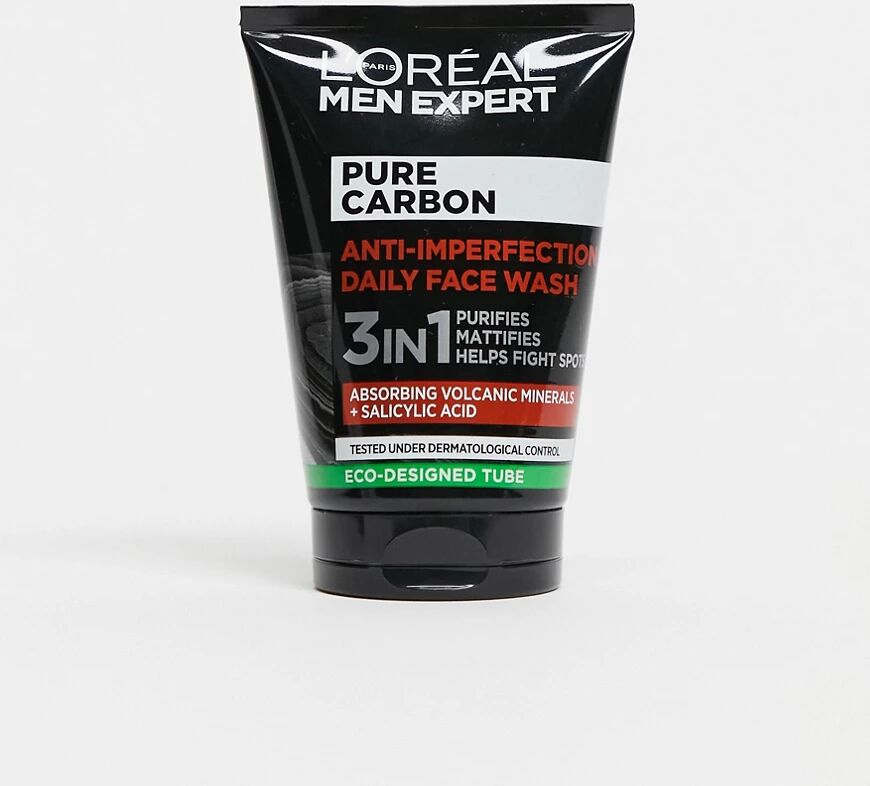 L'Oreal Men Expert Pure Carbon 3 in 1 Daily Face Wash 100ml-No colour  - Size: No Size