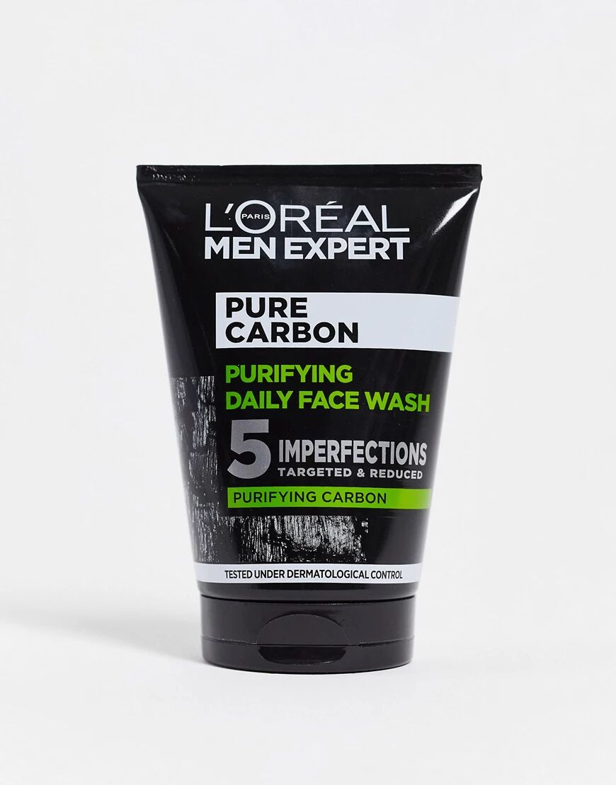 L'Oreal Men Expert Pure Carbon Purifying Daily Face Wash 100ml-No colour  - Size: No Size