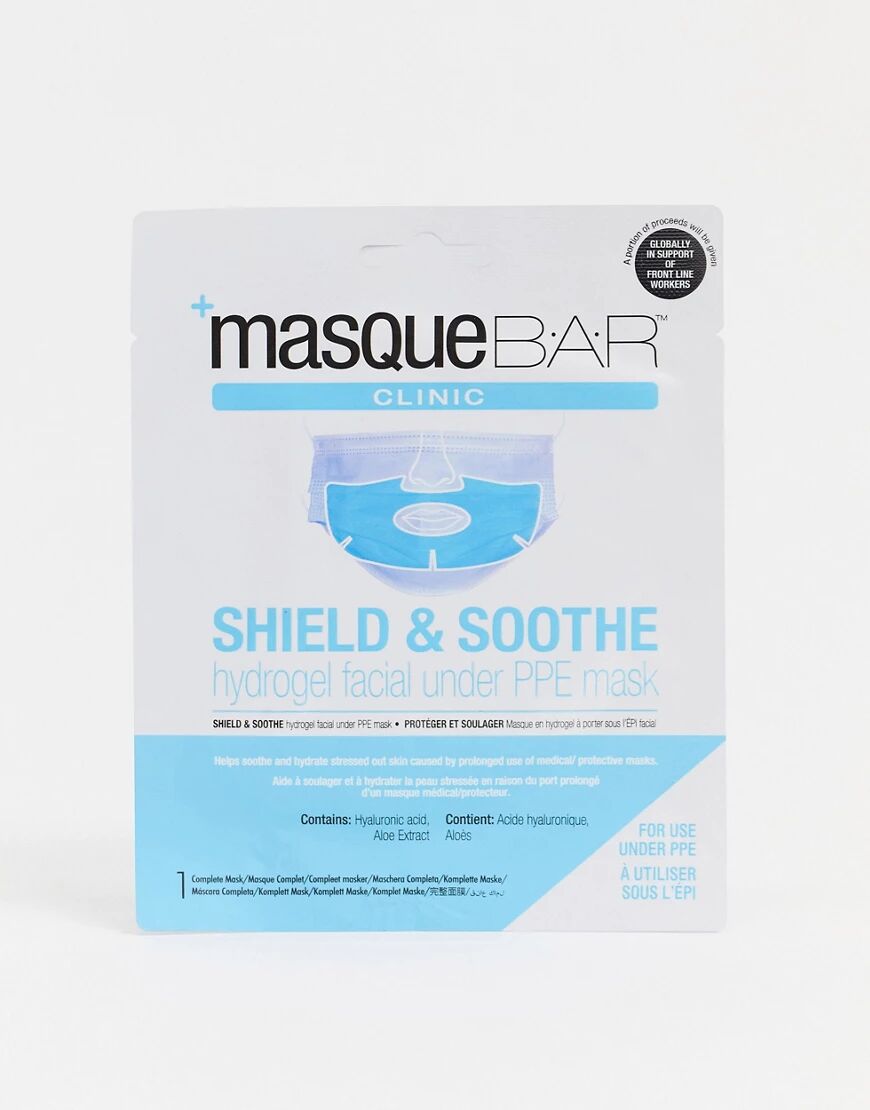 MasqueBar Shield & Soothe Hydrogel Hyaluronic Acid & Aloe Vera infused Facial Mask-Clear  - Size: No Size