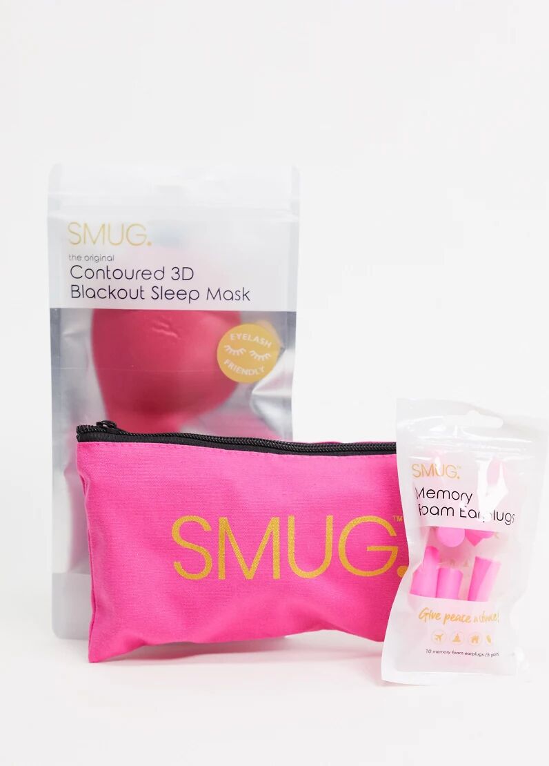 SMUG sleep mask and foam earbuds set in pink  - Size: No Size