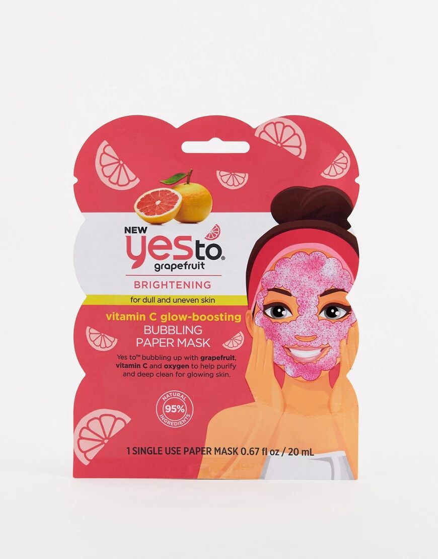 Yes To Grapefruit Bubbling Paper Mask -Single Use-No colour  - Size: No Size
