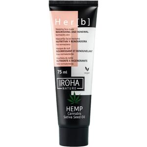 Iroha Nature Maschera Viso Da Notte Nutriente E Rigenerante Con Olio DI Semi Di Cannabis + Acido Ialuronico + Vitamina C 75 ml