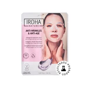 Iroha Nature Maschera Viso Monouso In Tessuto Al Collagene E Acido Ialuronico Antirughe E Anti-Età 1 pz x 30 ml