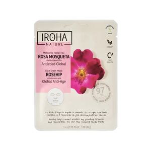 Iroha Nature Maschera Viso Monouso In Tessuto Anti-Età Globale Con Rosa Mosqueta E Acido Ialuronico 1 pz x 20 ml