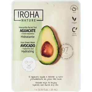 Iroha Nature Maschera Viso Monouso In Tessuto Idratante Con Avocado E Acido Ialuronico 1 pz x 20 ml