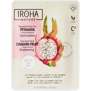 Iroha Nature Maschera Viso Monouso In Tessuto Illuminante Con frutto Del Drago E Acido Ialuronico 1 pz x 20 ml