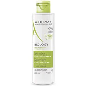 Aderma (Pierre Fabre It.Spa) A-Derma Biology Acqua Micellare Dermatologica Idra-Detergente 200ml - Idratante per una Pelle Sana