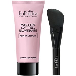 Zeta Farmaceutici Spa Euphidra Maschera Soft Peel Illuminante 75ml - Maschera Viso Levigante con Pennello Applicatore