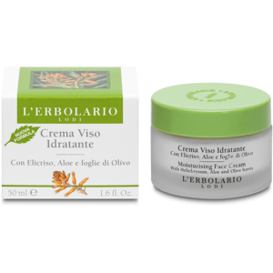 L'Erbolario Crema Viso Idratante con Elicriso, Aloe e foglie di Olivo 50 ml