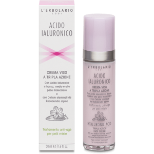 L'Erbolario Crema Viso per Pelli Miste Acido Ialuronico 50 ml