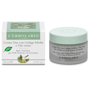 L'Erbolario Crema Viso Anti Rossore per Pelli Delicate con Ginko Biloba e Vite R