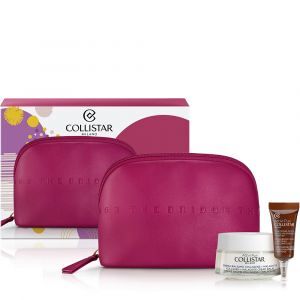 Collistar ATTIVI PURI Crema Balsamo Collagene + Malachite Cofanetto 50 ml, Contorno Occhi 5ml + Beauty-Bag