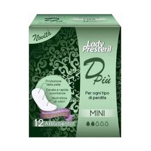 CORMAN SpA Lady Presteril Dpiù Mini Assorbenti per Lievi Incontinenze 12 Pezzi