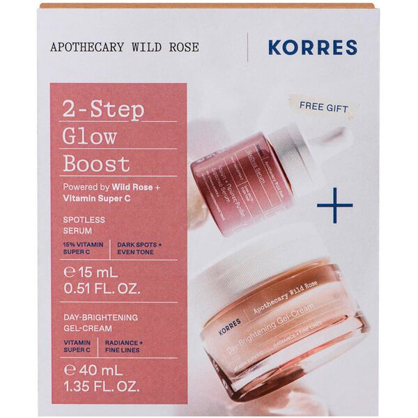 korres apothecary wild rose set 2-step boost for glow