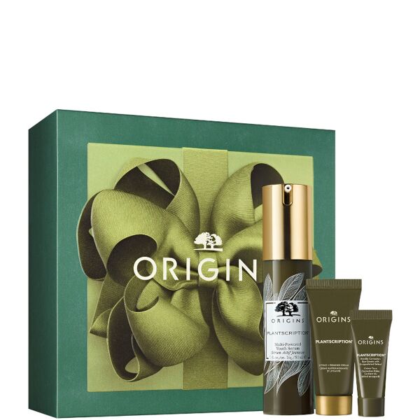 origins origins plantscription multi-powered youth serum confezione 30 ml siero viso + 15 ml crema viso + 5 ml crema contorno occhi