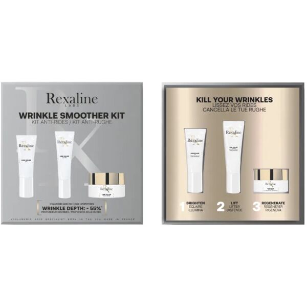 rexaline wrinkle smoother kit 20 ml crema viso giorno + 10 ml siero viso + 5 ml crema occhi