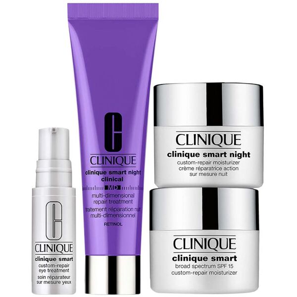 clinique smart night clinical md multi-dimensional confezione 30 ml crema viso notte + 15 ml crema viso giorno + 15 ml crema viso notte + 5 m