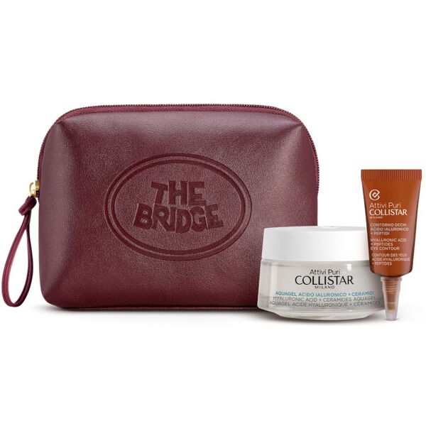 collistar attivi puri aquagel acido ialuronico + ceramidi confezione the bridge 50 ml crema viso giorno + 5 ml contorno occhi + beauty bag the bridge