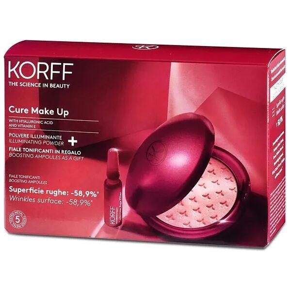 korff make up illuminante cofanetto limited edition polvere illuminante + fiale tonificanti in regalo