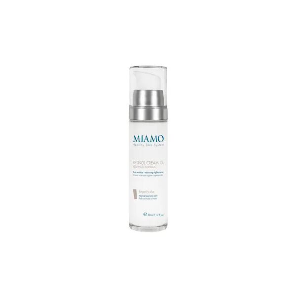 miamo longevity plus retinol cream 1% advanced formula crema notte anti-rughe rigenerante 50 ml