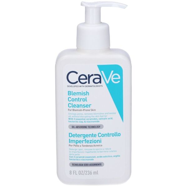 cerave acne purifying foam gel cleanser 236 ml detergente schiumogeno per pelle acneica
