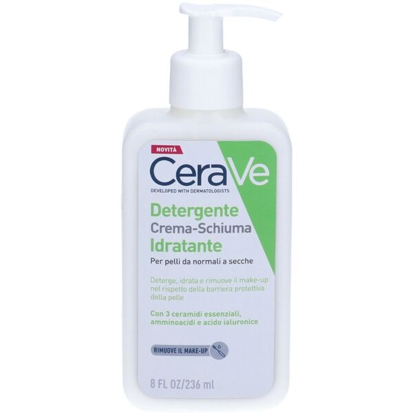 cerave schiuma detergente 236 ml pulizia profonda per tutti i tipi di pelle