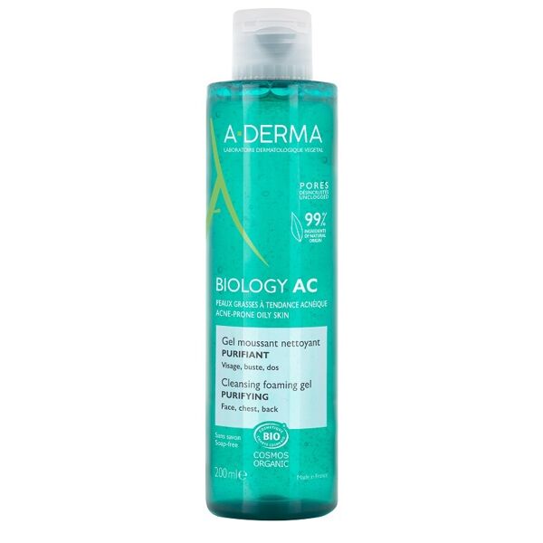 a-derma aderma biology ac gel detergente schiumogeno purificante 200 ml