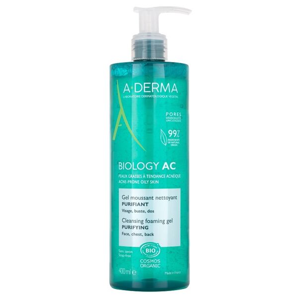 a-derma aderma biology ac gel detergente schiumogeno purificante 400 ml