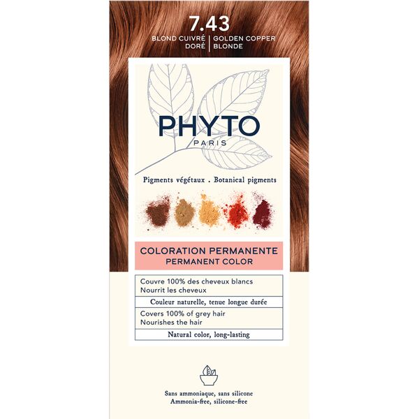 phyto color kit 7,43 biondo ramato dorato 1 latte 50 ml + 1 crema 50 ml + 1 maschera 12 ml