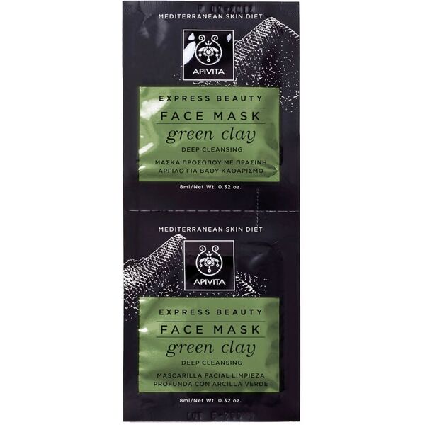 apivita express beauty - face mask green clay 2x8ml