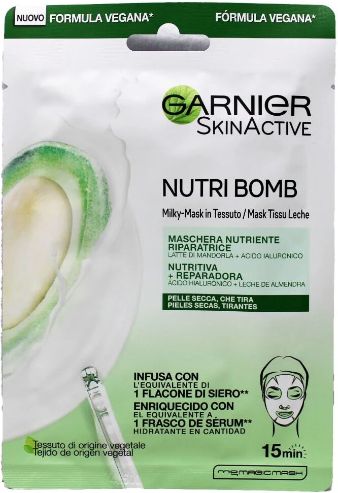 Garnier SkinActive Nutri Bomb Maschera Viso Monouso Nutriente Riparatrice Per Pelle Secca 28 gr