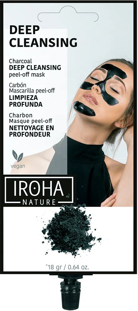 iroha nature maschera viso peel-off pulizia profonda con carbone attivo 18 gr