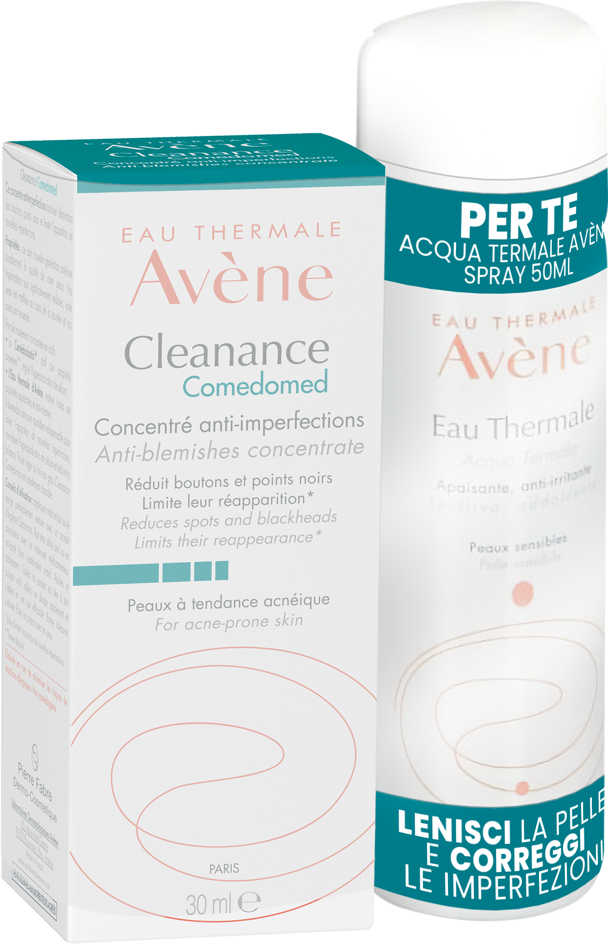 Avene Kit Comedomed Concentrato 30ml + Acqua Termale 50ml