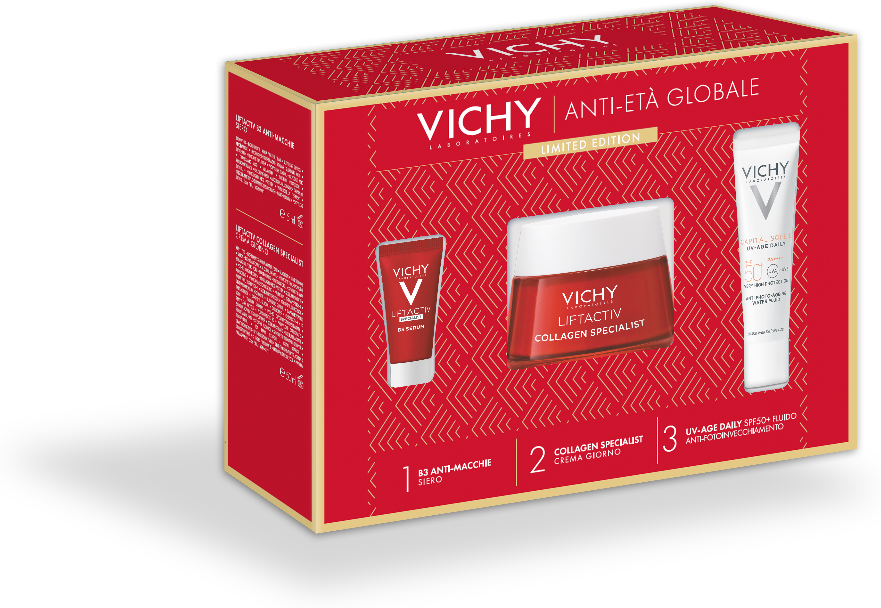 Vichy Cofanetto Antietà Globale B3 Siero Antimacchie 5ml + Crema Giorno 50ml + Uv-age Daily Spf50+ 15ml