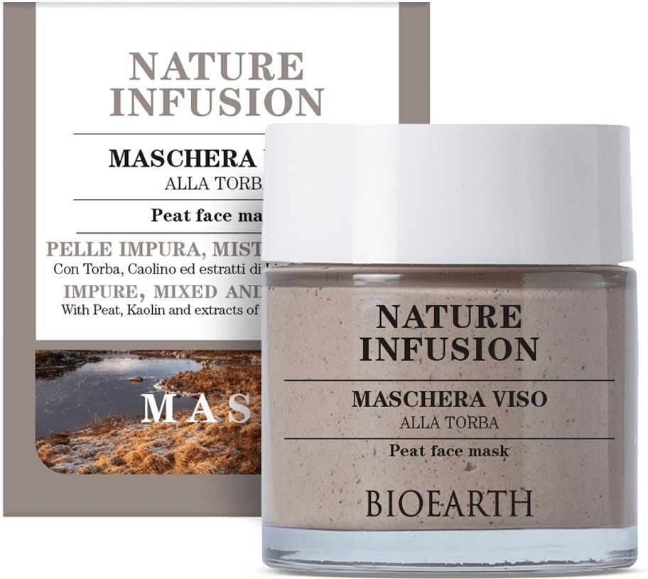 Bioearth Nature Infusion Maschera Viso Torba Pelle Impura Mista Grassa 100ml