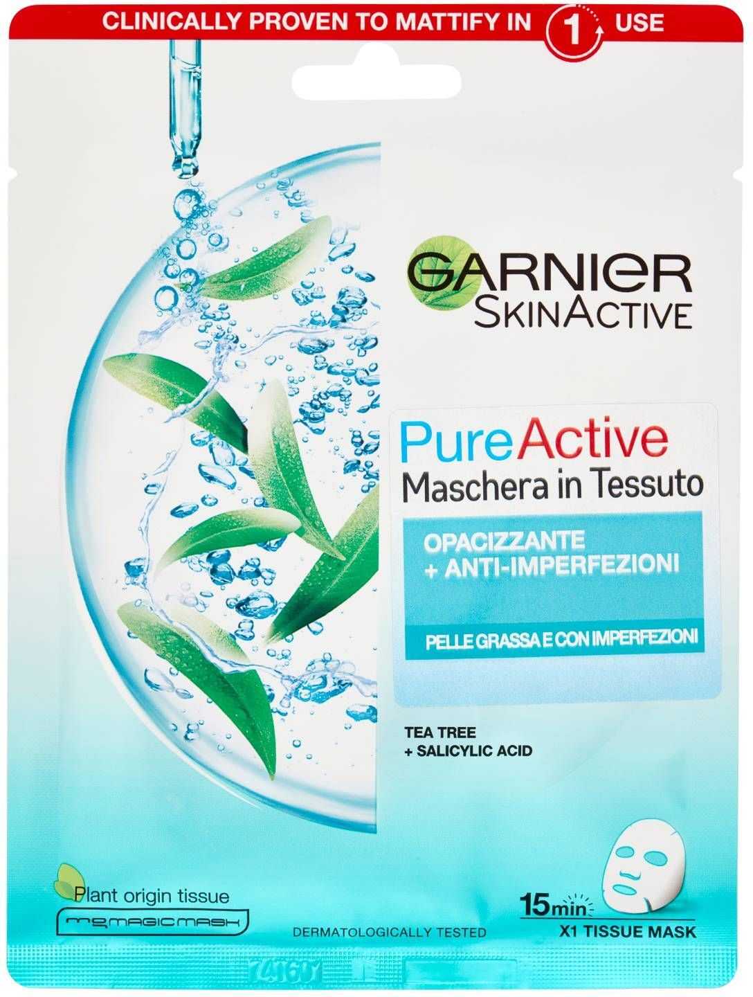 Garnier Pure Active Maschera Tessuto Viso Anti-imperfezioni 23g