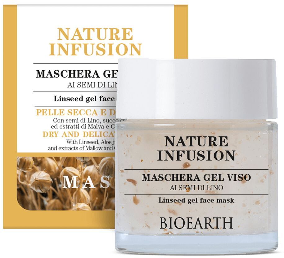 Bioearth Nature Infusion Maschera Gel Viso Semi Di Lino Pelle Secca Delicata 100ml