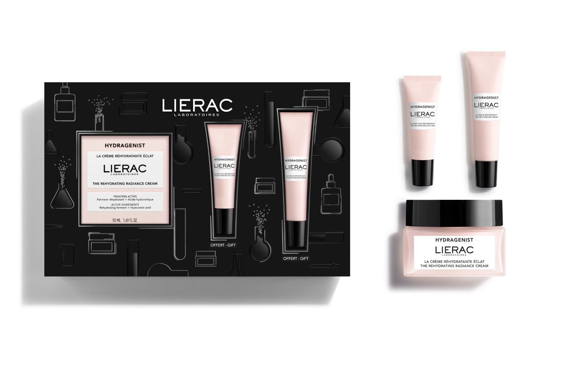 Lierac Cofanetto Hydragenist Crema 50ml + Siero 15ml + Occhi 7,5ml